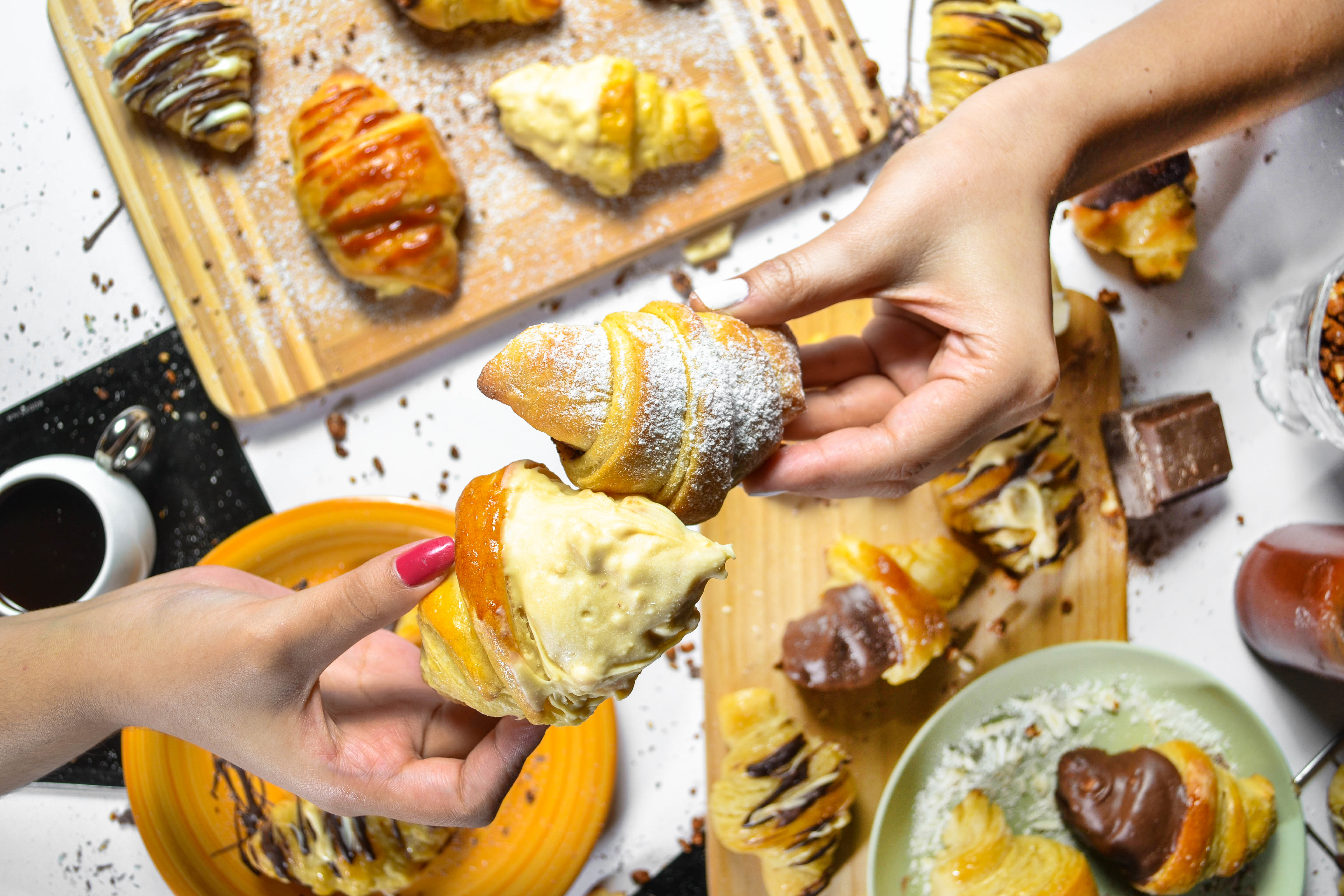 Variedad de croissants artesanales